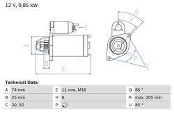 ELECTROMOTOR BOSCH 0 986 025 640 - Compatibil cu TOYOTA