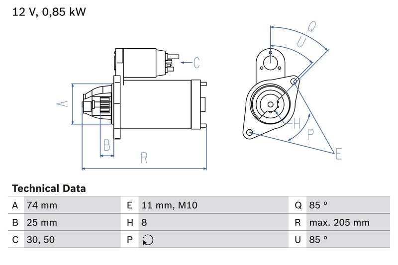 Electromotor BOSCH 0 986 025 640