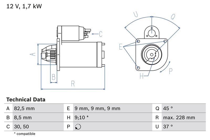 ELECTROMOTOR BOSCH 0 986 025 660 - Compatibil cu ALFA ROMEO, FIAT, LANCIA, OPEL, SAAB, VAUXHALL