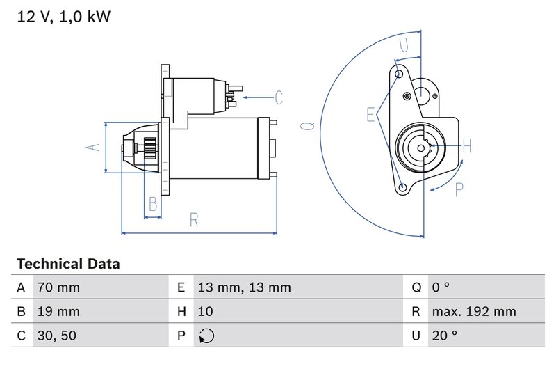 ELECTROMOTOR BOSCH 0 986 025 690 - Compatibil cu NISSAN, NISSAN (DFAC), RENAULT