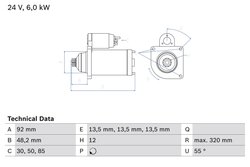 ELECTROMOTOR BOSCH 0 986 025 900 - Compatibil cu DAF, TEMSA