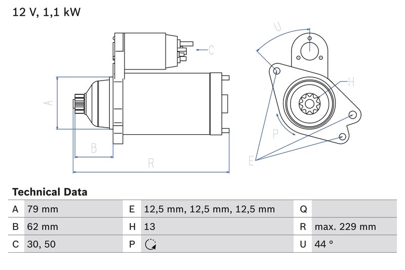 Electromotor BOSCH 0 986 029 110