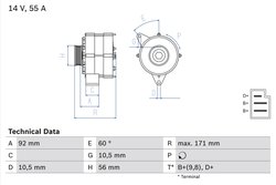 ALTERNATOR BOSCH 0 986 033 740 - Compatibil cu MERCEDES-BENZ
