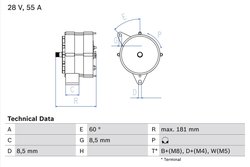ALTERNATOR BOSCH 0 986 034 430 - Compatibil cu IVECO