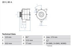 ALTERNATOR BOSCH 0 986 039 790 - Compatibil cu MERCEDES-BENZ