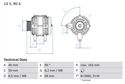 ALTERNATOR BOSCH 0 986 040 330 - Compatibil cu VW
