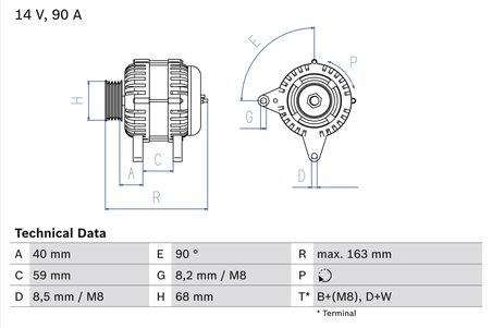 Alternator BOSCH 0 986 040 330