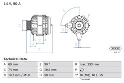 Alternator BOSCH 0 986 040 390