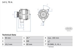 ALTERNATOR BOSCH 0 986 040 461 - Compatibil cu TOYOTA