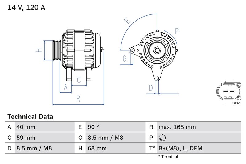 ALTERNATOR BOSCH 0 986 041 140 - Compatibil cu VOLVO