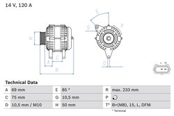 ALTERNATOR BOSCH 0 986 041 810 - Compatibil cu BMW