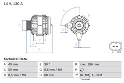 ALTERNATOR BOSCH 0 986 041 890 - Compatibil cu VW