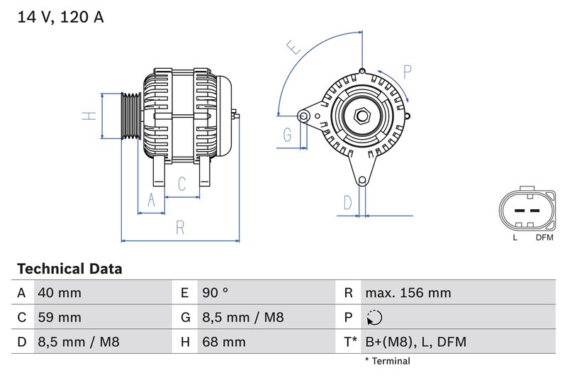 Alternator BOSCH 0 986 041 890