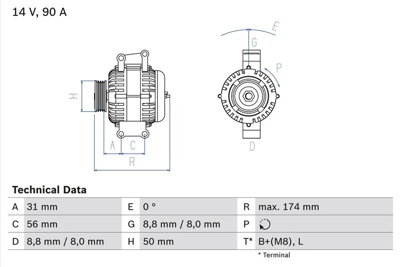 Alternator BOSCH 0 986 042 530
