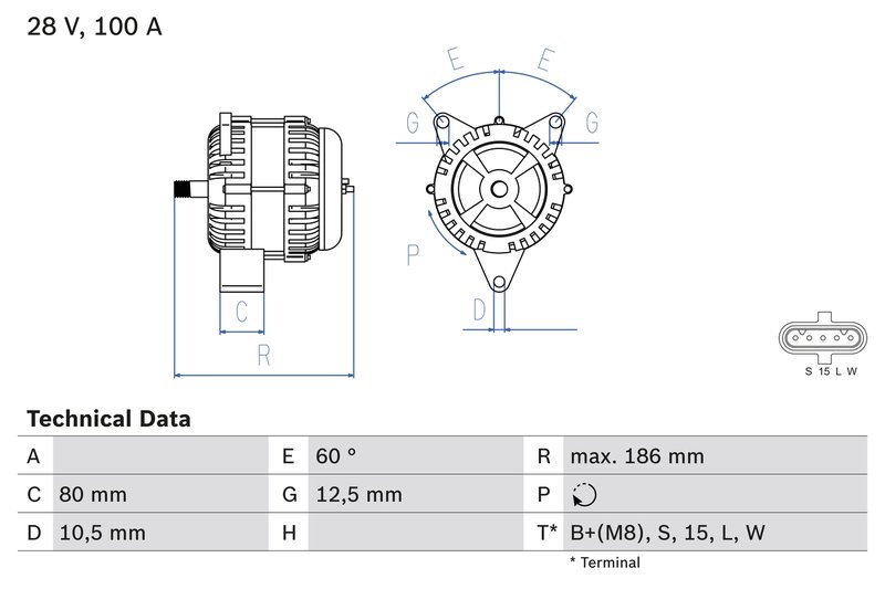 Alternator BOSCH 0 986 042 590
