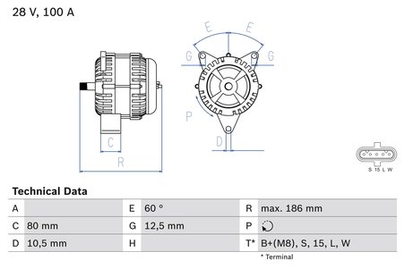 Alternator BOSCH 0 986 042 590