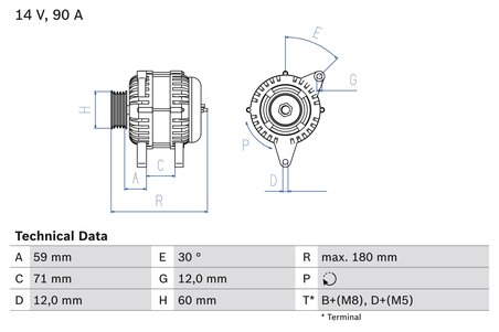 Alternator BOSCH 0 986 042 000