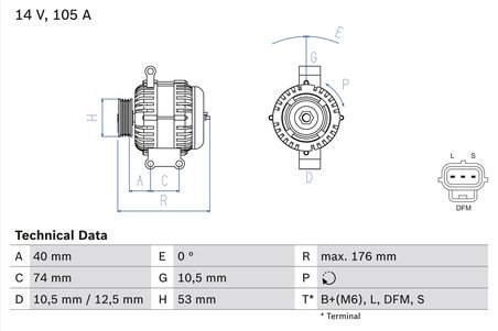 ALTERNATOR BOSCH 0 986 042 790 - Compatibil cu FORD