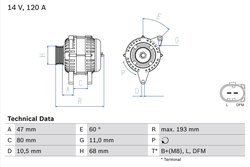 ALTERNATOR BOSCH 0 986 042 820 - Compatibil cu IVECO