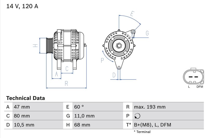 Alternator BOSCH 0 986 042 820