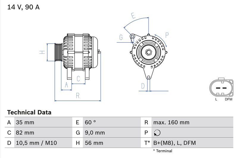 Alternator BOSCH 0 986 044 300