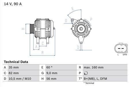 Alternator BOSCH 0 986 044 300
