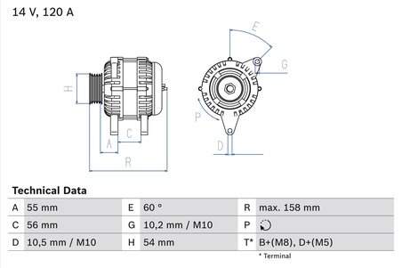 ALTERNATOR BOSCH 0 986 044 410 - Piesa auto compatibila cu mai multe marci