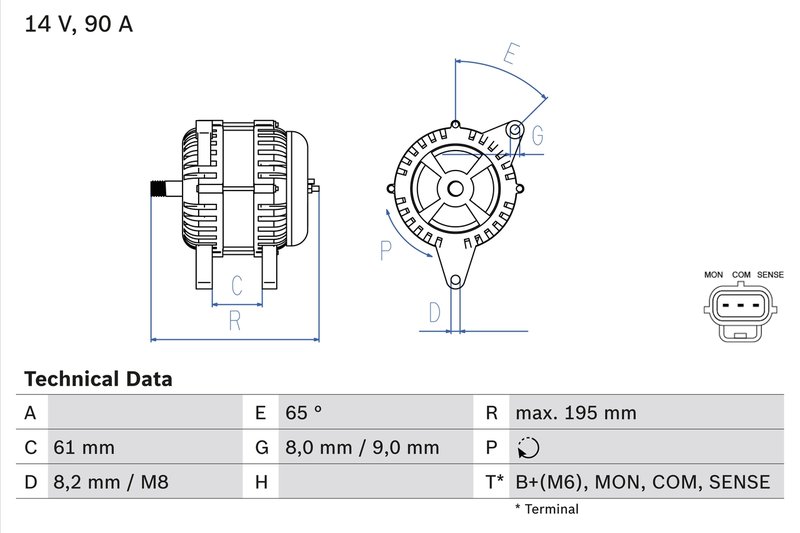 Alternator BOSCH 0 986 044 651