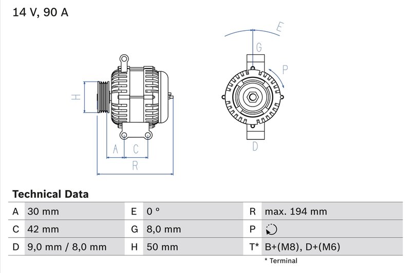 Alternator BOSCH 0 986 045 181
