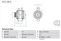 ALTERNATOR BOSCH 0 986 046 180 - Compatibil cu AUDI, SEAT, SKODA, SKODA (SVW), VW