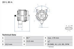 ALTERNATOR BOSCH 0 986 047 420 - Compatibil cu MAN