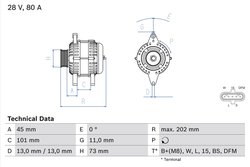 ALTERNATOR BOSCH 0 986 047 440 - Compatibil cu VOLVO