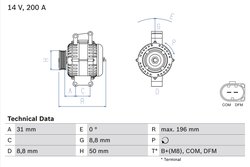 Alternator BOSCH 0 986 047 490