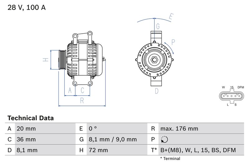 Alternator BOSCH 0 986 047 820
