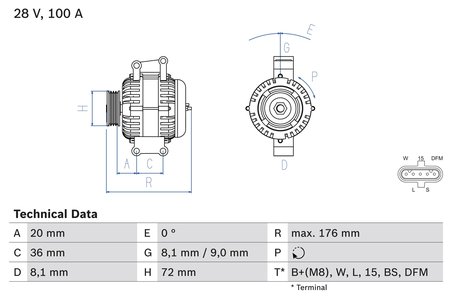 Alternator BOSCH 0 986 047 820