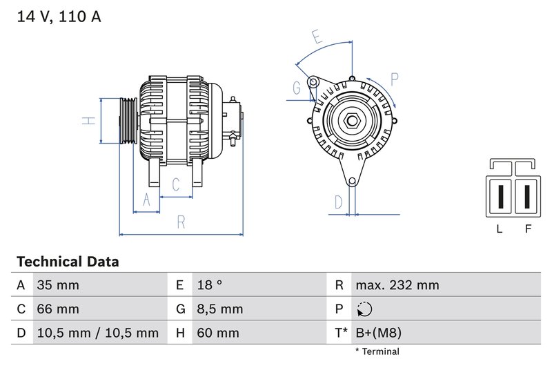 Alternator BOSCH 0 986 048 301