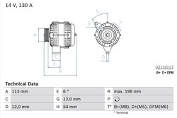 ALTERNATOR BOSCH 0 986 049 000 - Compatibil cu SAAB