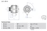 ALTERNATOR BOSCH 0 986 049 101 - Compatibil cu SEAT, SKODA, VW