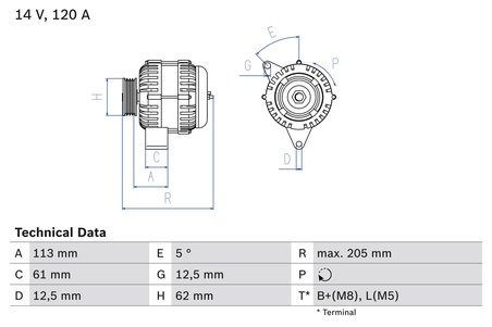 ALTERNATOR BOSCH 0 986 049 530 - Compatibil cu ALFA ROMEO, FIAT, OPEL, VAUXHALL