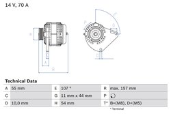 Alternator BOSCH 0 986 080 490