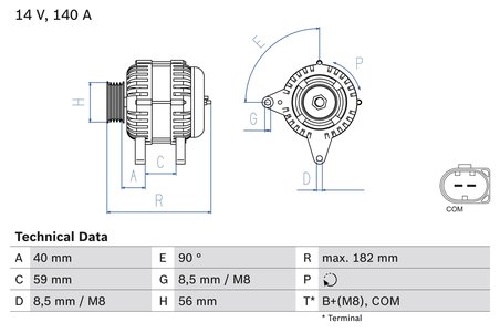 ALTERNATOR BOSCH 0 986 081 180 - Compatibil cu AUDI
