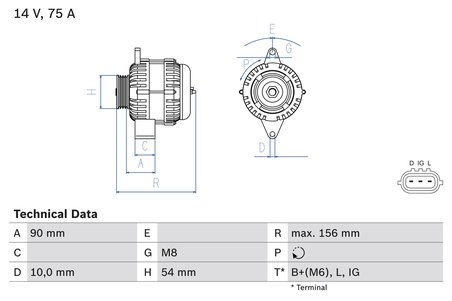 Alternator BOSCH 0 986 081 950