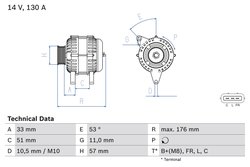 Alternator BOSCH 0 986 082 820