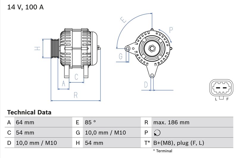 ALTERNATOR BOSCH 0 986 083 420 - Compatibil cu CHEVROLET, VAUXHALL