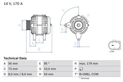 ALTERNATOR BOSCH 0 986 083 470 - Compatibil cu BMW