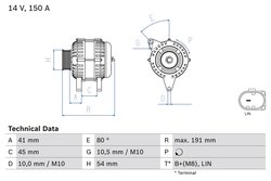 ALTERNATOR BOSCH 0 986 083 620 - Compatibil cu FORD