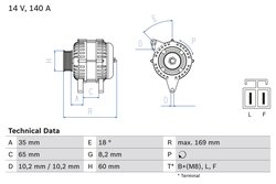 Alternator BOSCH 0 986 084 150