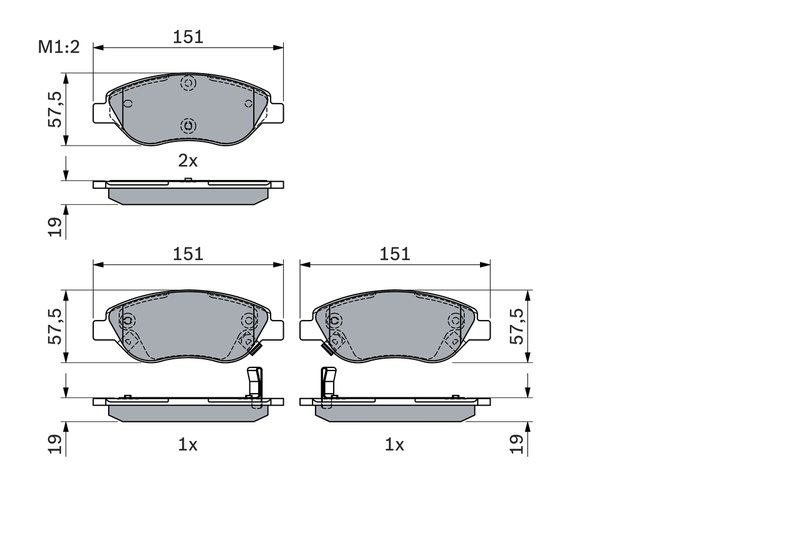 SET PLACUTE FRANA BOSCH 0 986 424 042 - Compatibil cu FIAT