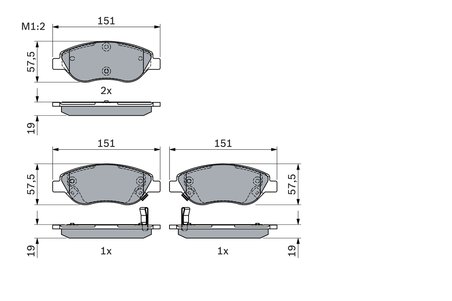 SET PLACUTE FRANA BOSCH 0 986 424 042 - Compatibil cu FIAT