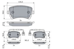 SET PLACUTE FRANA BOSCH 0 986 424 057 - Compatibil cu BENTLEY, VW